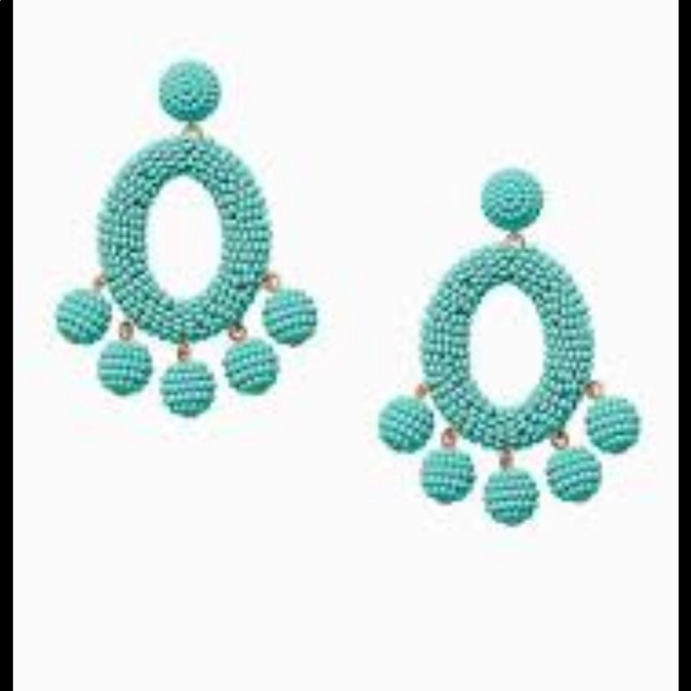 Stella & Dot turquoise beaded chandelier earrings